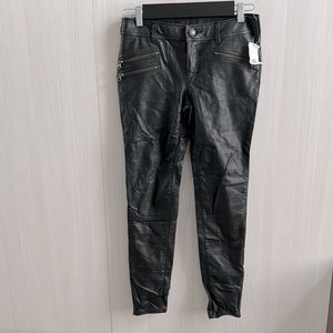 Free People mid rise vegan leather slim fit pants size 4